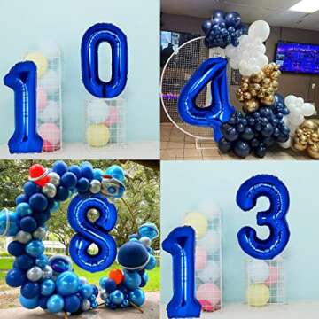 40 Inch Giant Navy Blue Number 8 Balloon, Helium Mylar Foil Number Balloons for Birthday Party, 8th Birthday Decorations for Kids, Anniversary Party Decorations Supplies (Navy Blue Number 8)