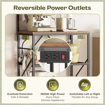 Space-Saving Huuger 4-Tier Bakers Rack for Kitchen Organization