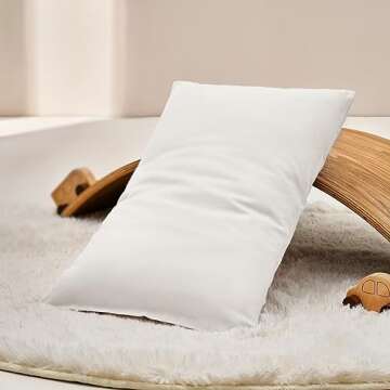 TILLYOU Cotton Toddler Pillowcases - 2 Pack Super Soft Kids Travel Pillow Cases Envelope Closure for Boys Girls, 14.5x20 Inches, White