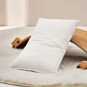 TILLYOU Cotton Toddler Pillowcases - 2 Pack Super Soft Kids Travel Pillow Cases Envelope Closure for Boys Girls, 14.5x20 Inches, White