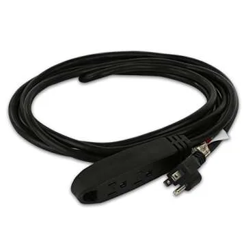 BindMaster Extension Cord/Wire Power Cable, Indoor/Outdoor, 16/3, 3 Outlet, 15 Feet, UL Listed, Black