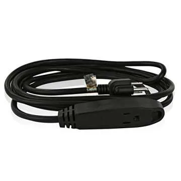 BindMaster Extension Cord/Wire Power Cable, Indoor/Outdoor, 16/3, 3 Outlet, 15 Feet, UL Listed, Black