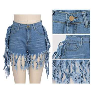 LaiyiVic High Waisted Frayed Denim Shorts for Women