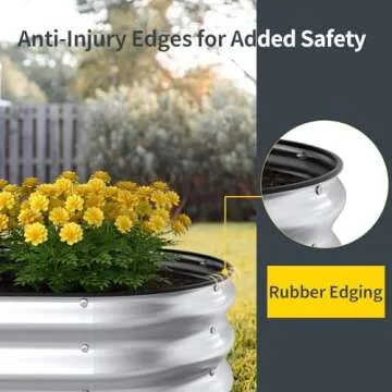 Kesfitt Raised Garden Bed Kit,Outdoor Galvanized Planter Boxes with Safety Edging and Gloves,Large M...