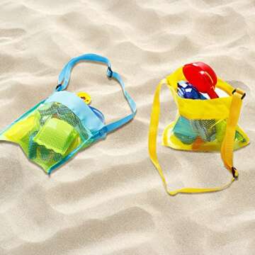 meekoo 8 Pieces Colorful Mesh Beach Bags - Ideal for Outdoor Fun