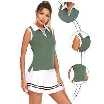 HOTLOOX Women's Golf Tennis Polo Shirts with Sun Protection