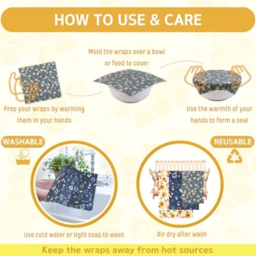 Reusable Beeswax Food Wraps - Eco-Friendly 9 Pack