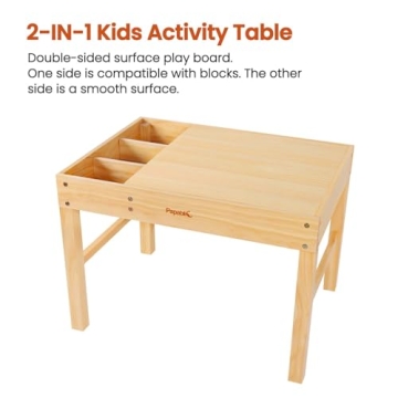 Papablic 2 in 1 Kid Activity Table for Creative Play