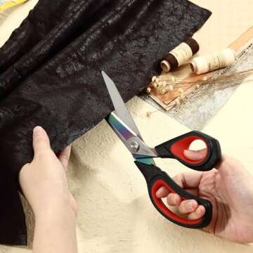 LIVINGO Heavy Duty Fabric Scissors - Titanium Coated Precision