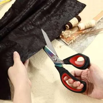 LIVINGO Heavy Duty Fabric Scissors - Titanium Coated Precision