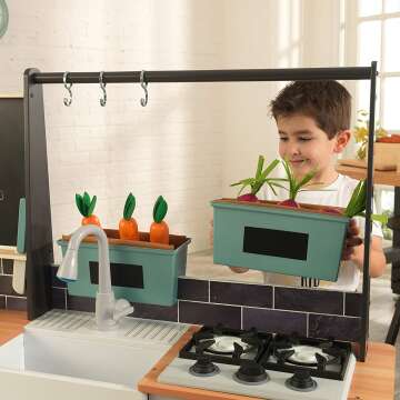 Wooden Farm to Table Play Kitchen for Kids