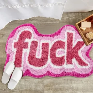 RoomTalks Funny Cute Pink Bathroom Rug Non Slip Washable 2x3
