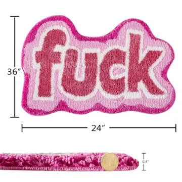 RoomTalks Funny Cute Pink Bathroom Rug Non Slip Washable 2x3