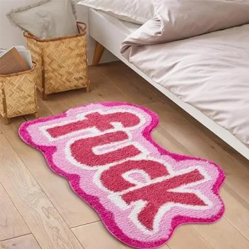 RoomTalks Funny Cute Pink Bathroom Rug Non Slip Washable 2x3
