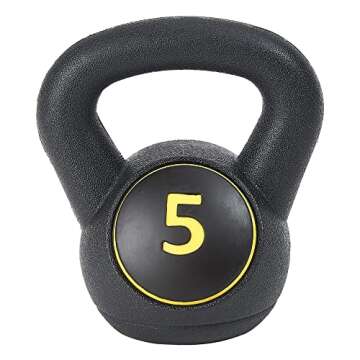 BalanceFrom Wide Grip Kettlebell Exercise Fitness Weight Set​, 30LB Set of 3: 5/10/15LB