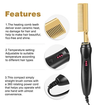 AIHOPESTO Electric Hot Comb - Versatile Hair Straightener