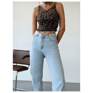 Chic Mesh Leopard Print Cami Top for Women - Trendy Style