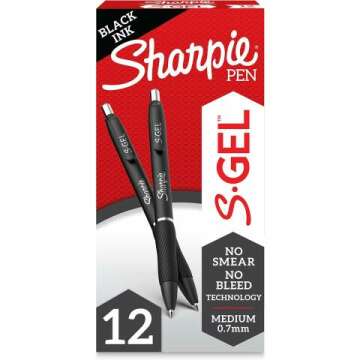 Sharpie S-Gel Pens Set - 12 Count - Green Barrel, 0.7mm Ink