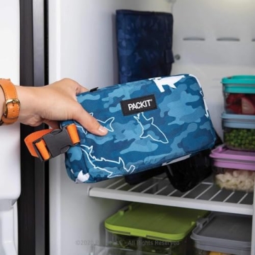PackIt Camo Shark Freezable Snack Box for Fresh Snacks