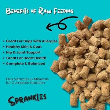 SPRANKLES Freeze Dried Dog Food for Small & Large Breeds Dogs, 16 Oz Beef Dog Food Toppers for Picky...