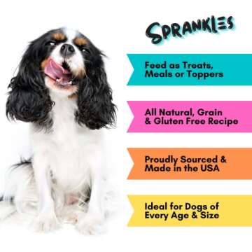 SPRANKLES Freeze Dried Dog Food for Small & Large Breeds Dogs, 16 Oz Beef Dog Food Toppers for Picky Eatres, Made in USA - Grain Free & All Natural Freeze Dried Dog Treats Made with 96% Meat Organs