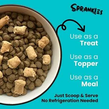 SPRANKLES Freeze Dried Dog Food for Small & Large Breeds Dogs, 16 Oz Beef Dog Food Toppers for Picky Eatres, Made in USA - Grain Free & All Natural Freeze Dried Dog Treats Made with 96% Meat Organs