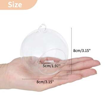 Nuptio 8 Pcs 3.15"/ 8cm Hanging Glass Tealight Holder Globe Plant Terrariums Glass Orbs Air Plants Tea Light Candle Holders Home Decor Indoor Outdoor Garden (6 Pcs + 2 Pcs)