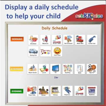 153 pc Daily Visual Schedule Magnets for Kids-Create Healthy Routines, Reminders, Kids Calendars, Chore Charts & Behavioral Supports for Kids who Thrive on visuals, Type A Toddlers, Autism & ADHD