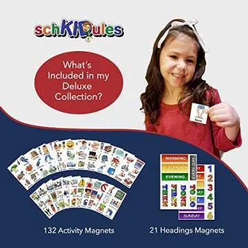 153 pc Daily Visual Schedule Magnets for Kids-Create Healthy Routines, Reminders, Kids Calendars, Chore Charts & Behavioral Supports for Kids who Thrive on visuals, Type A Toddlers, Autism & ADHD