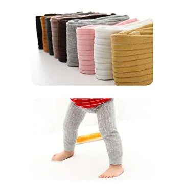 EachWell Toddler Baby Kids Girls Cotton Knit Footless Tight Leggings Bottom Pants Ginger Yellow(1-2Y...