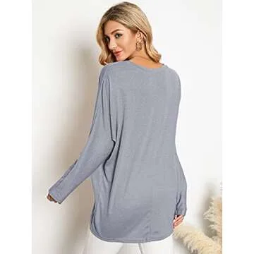 ZANZEA Women's Off-Shoulder Batwing Sleeve Blouse Casual Loose Oversized Baggy T-Shirt Sweater Pullover Top