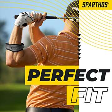 Sparthos Tennis Elbow Brace (Pack of 2) - For Tendonitis, Forearm Pain, Golf Elbow Support - Arm Strap Band with Gel Compression Pad - for Men and Women