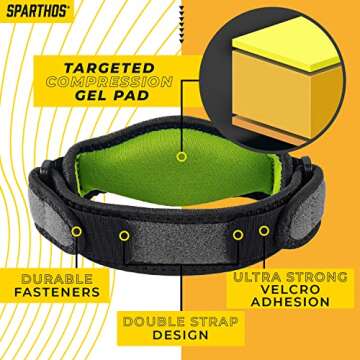 Sparthos Tennis Elbow Brace (Pack of 2) - For Tendonitis, Forearm Pain, Golf Elbow Support - Arm Strap Band with Gel Compression Pad - for Men and Women