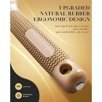 SUPRENT Round Brush with Natural Boar Bristles,Nano Thermic Ceramic Coating& Ionic Roller Hairbrush for Blow Drying, Curling&Straightening, Volume&Shine (2.4" & Barrel 1.3")