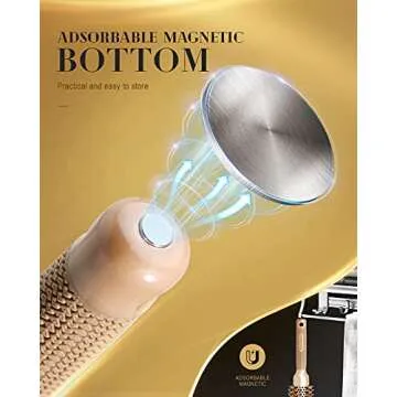 SUPRENT Round Brush with Natural Boar Bristles,Nano Thermic Ceramic Coating& Ionic Roller Hairbrush for Blow Drying, Curling&Straightening, Volume&Shine (2.4" & Barrel 1.3")