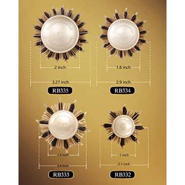 SUPRENT Round Brush with Natural Boar Bristles,Nano Thermic Ceramic Coating& Ionic Roller Hairbrush for Blow Drying, Curling&Straightening, Volume&Shine (2.4" & Barrel 1.3")