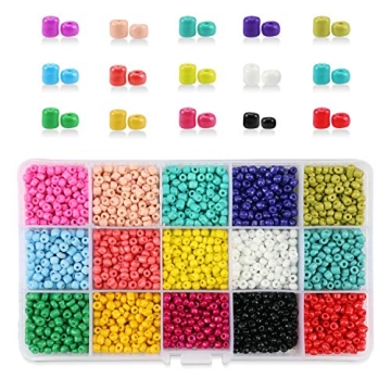 PHOGARY 3500pcs Glass Seed Beads for DIY Jewelry Making
