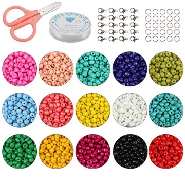 PHOGARY 3500pcs Glass Seed Beads for DIY Jewelry Making