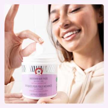 First Aid Beauty - Ingrown Hair Pads with BHA + AHA - Aftershave Treatment Pads to Help Prevent Razor Bumps for Men & Women - Exfoliate Underarms & Bikini Area - Compostable for Daily Use - 60 Pads