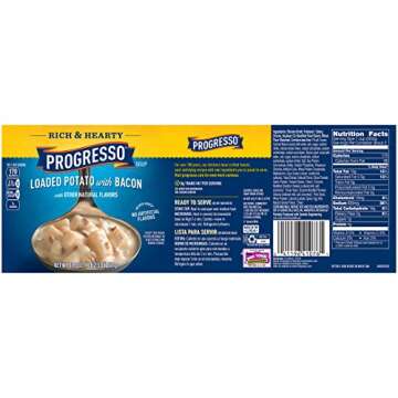Progresso Loaded Potato Bacon Soup - Rich & Hearty 18.5oz Can (Pack of 6)