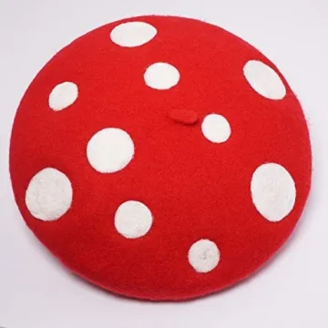Cute Wool Mushroom Beret for Women and Girls