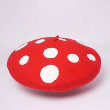 Cute Wool Mushroom Beret for Women and Girls