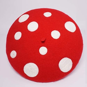 Cute Wool Mushroom Beret for Women and Girls