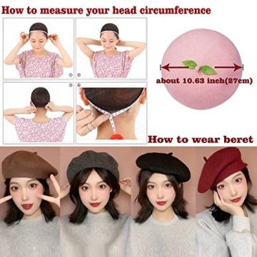 Cute Wool Mushroom Beret for Women and Girls