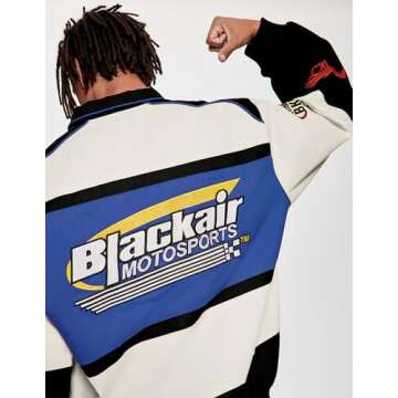 Vamtac Mens Varsity Baseball Jacket Bomber Cotton Vintage Racing Coats Streetwear with Pocket