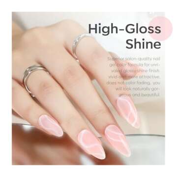 modelones Gel Nail Polish Set - 6 Colors Nude Pink Milky White Gel Polish Set Light Neutral Pink Nai...