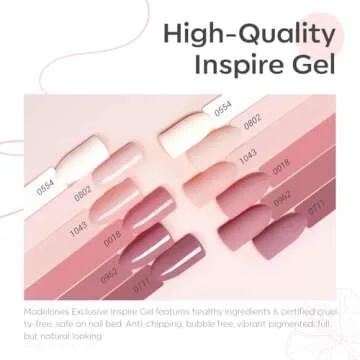 modelones Gel Nail Polish Set - 6 Colors Nude Pink Milky White Gel Polish Set Light Neutral Pink Nail Polish Barely Pink Soak Off LED Starter Kit Popular Nail Art DIY Manicure Gifts