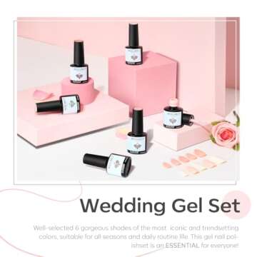 modelones Gel Nail Polish Set - 6 Colors Nude Pink Milky White Gel Polish Set Light Neutral Pink Nail Polish Barely Pink Soak Off LED Starter Kit Popular Nail Art DIY Manicure Gifts