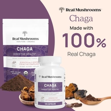 Real Mushrooms Chaga Powder Organic Immune Support Supplement