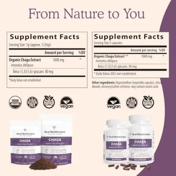 Real Mushrooms Chaga Powder Organic Immune Support Supplement